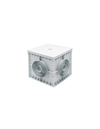 GG202020 GAES Arqueta 200x200x200 4 salidas tapa ciega gris